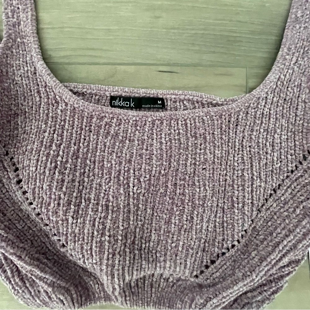 Nikkak K Womems Purple Lavender Crop Top Size M New - Picture 3 of 4
